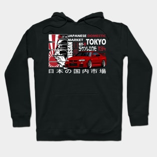 Nissan Skyline GTR r34 Red, JDM Car Hoodie